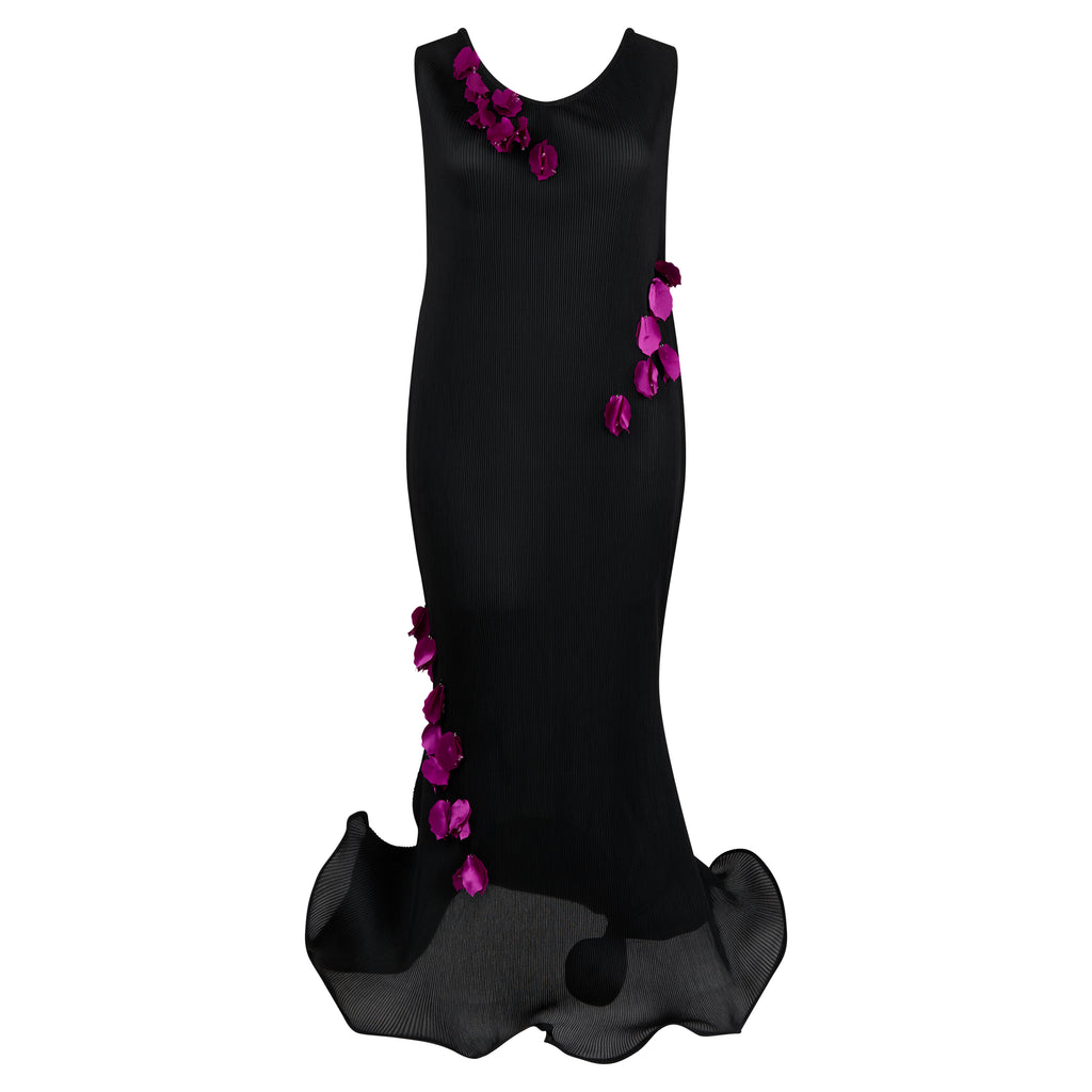 Vestido Estructural · Bugambilia Appliqué en Charmeuse