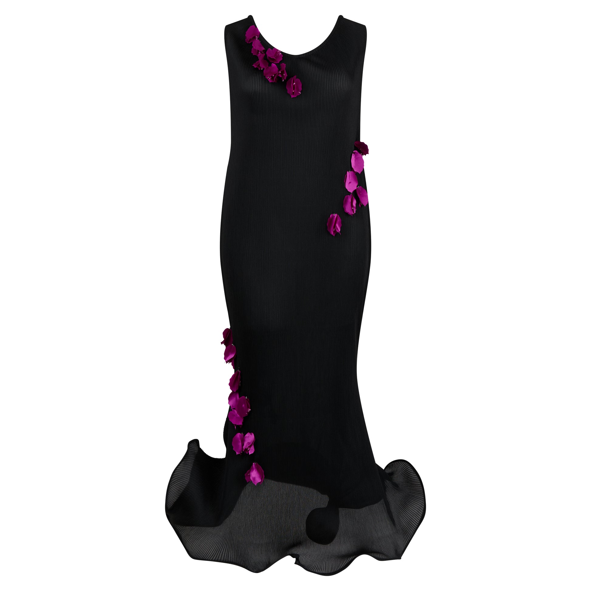 Vestido Estructural · Bugambilia Appliqué en Charmeuse