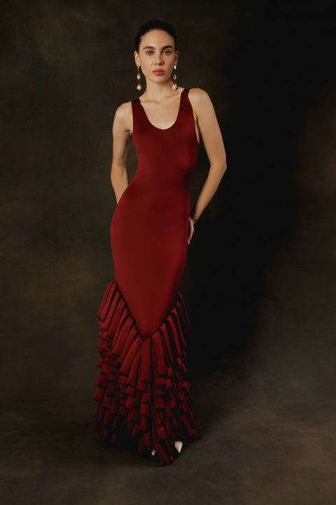 Sculpted Fringe Dress