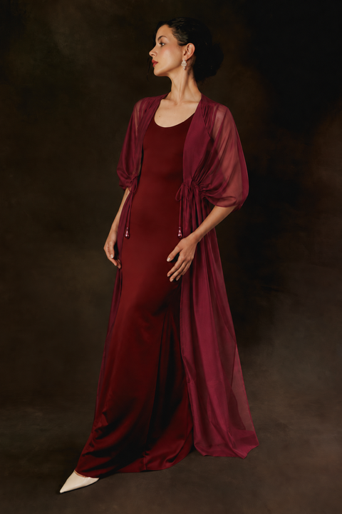 Draped Chiffon Robe