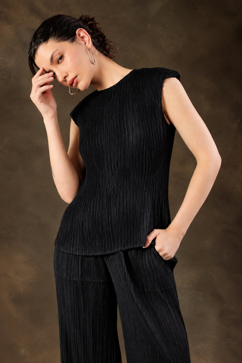 Basic Irregular Pleated Top